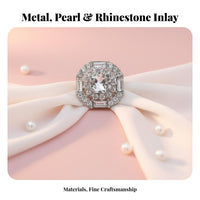 Pearl and Crystal Button Luxury Look Rhinestone Shank Button Elegant Design