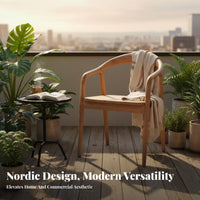 Mortise and Tenon Structure Nordic Design Leisure Chair Strong & Sturdy Modern Curved Back Chair Finely Polished Solid Wood Frame Armchair Ergonomic Design for Adults, Homeowners, Business Owners, Hotel, Living Room, Balcony, Kitchen