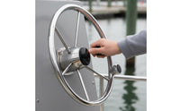 Yacht Steering Control Wheel with Grip Stainless Steel Boat Steering Wheel Mirror Polished
