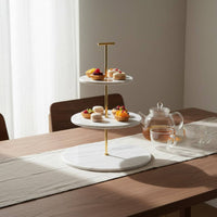 3 Tier Cake Stand Elegant Design Marble Cake Stand Simple to Clean Marble Dessert Tray for Afternoon Tea, Party