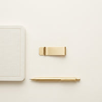 Metal Bill Holder Polished Finish Brass Bill Clip Lightweight Bill Fastener Clip for Simplicity Lovers, Men, Pocket Companion, Journaling