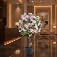 Potted Faux Flowering Tree Decorative Artificial Flowering Tree in planterStanding Plant for Shop Window, Hotel, Entryway