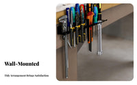 Space Saving Wall Mounted Tool Rack Multi-Size Slots Wall Mounted Tool Organizer Heavy-Duty for Electricians, Workshop, Workbench, Warehouse