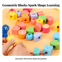 Early Learning Wooden Geometric Stacking Toy Hand-Eye Coordination Geometric Shape Stacker Child-Centered Inspired for Preschoolers
