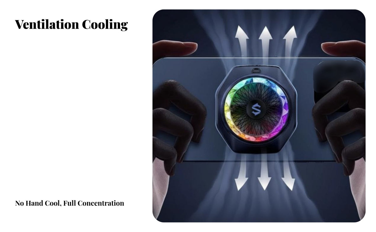 Phone Chiller 35W High High-Performance Gaming Phone Chiller 2-in-1 Attachment RGB Cooling Back Clip for Broadcaster S, Content Developer S