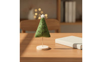 Felt Christmas Tree with Wooden Base Handcrafted Felt Christmas Tree Lightweight Ornament for Shelf