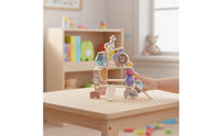 Cute Cartoon Design Wooden Stacking Food Game Polished Rounded Edges Food Balance Toy for Toddlers