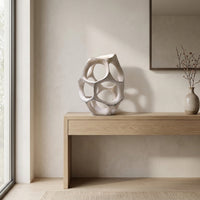 Openwork Sphere Sculpture Abstract Geometric Sphere Ornament Sculptural Decorative Ball for Homeowners, Art Collectors, Entryway