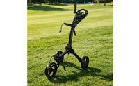 Portable 3 Wheel Golf Push Trolley Compact Storage 3 Wheel Golf Trolley Stable Design Rust-Resistant for Golfers