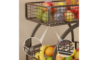 Two-Tier Fruit Rack Space-Saving Countertop Organizer Rack for Kitchen, Dining Room