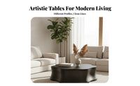 2 Pieces Minimalist design nimbus and leaf Table set Asymmetrical Shape cumulusShaped Accent Table set Storage Drawer Nesting Tables Rounded Corners for Design aficionados, Families with Children, Living Room, Lounge Area, Small Spaces, Bedroom