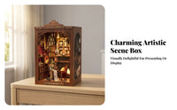 Easy Assembly Miniature Library Shelf Display Insert Bookshelf Insert Wood Grain