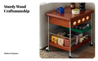 2-Tier Rolling Side Table Foldable Design 2-Tier Folding Trolley With casters