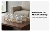 Compartment Snack Platter Multi-Functional Divided Serving Tray Elegant Design Serving Bowls with Tray for Hosts, Living Room, Parties, Holidays