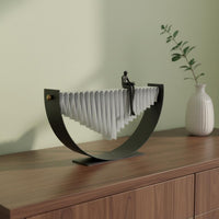 Creative Person Statue Artistic Modern Metal Statue Light Luxury Style Abstract Figure Sculpture for Living Room, Entryway