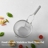 Pasta Boiling Basket High Temperature Resistant Pasta Strainer Basket Mesh Food Colander Pot-Hanging Hangers for Restaurant