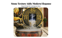 Humidifier Function Indoor Rockery Waterfall Feng Shui Decor Floor Standing Waterfall Fountain Mist Generator LED Rockery Water Feature Artisan-Made for Business Owners, Living Room, Office, Hotel Lobby, Reception Area
