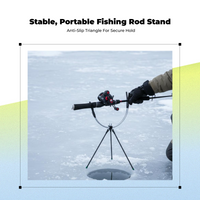 Foldable Metal Fishing Rod Rack, Portable Ice Stand