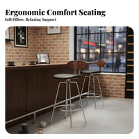 With spinerest Wooden Seat High Chair Vintage Look Bar Stool Nordic design Household Furniture Minimalist Design for Adults, Homeowners, Cafe, Kitchen, Dining Room