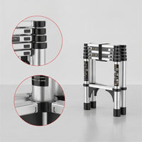 Foldable Self-Supporting Ladder Telescoping Ladder Aluminum Telescopic Ladder Portable Space-Saving for Homeowners, DIYers, Garage