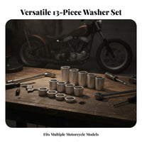 13 Pieces Assorted Lengths Motorcycle Axle Spacer Kit Silver Wheel Axle Spacer Kit Hollow Bike Hardware Cylindrical