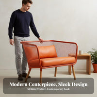 Nordic Design Wrought Iron Armchair utilitarian design Loveseat and Coffee Table Set Minimalist Aesthetic Lounge Seating Space-Saving for Apartment Dwellers, Young Adults, Small Business Owners, Living Room, Reception Area, Home Office
