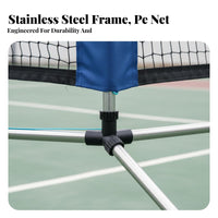 Easy Assembly Portable Pickleball Net Long-Lasting Steel Frame Freestanding Pickleball Net Includes Carry Bag Tear-Resistant Netting for Beginners, Students, Kids, Indoor, Driveway