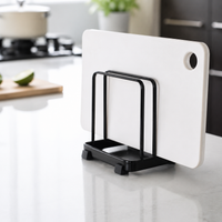 Metal Cutting Board Rack, Hygienic Board Storage for 3 Boards, Vertical Storage for Easy Kitchen Access, Minimalist Countertop Drainer