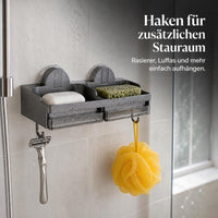 Suction Cup Soap Dish Wall Mounted Drain Rack for Bathroom Shower
