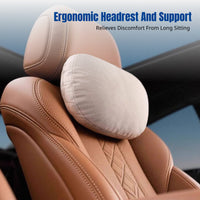 Synthetic Bio-Fiber Car Headrest Pillow, Suede Neck Support, Universal, Ergonomic, Four Seasons