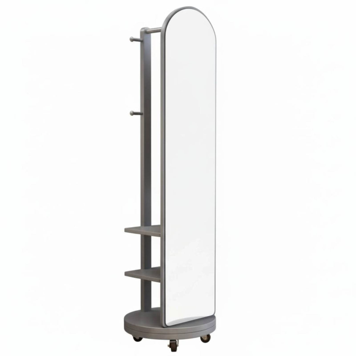 Rotating Full-Length Mirror with Shelves Freestanding for Walk-in Closet, Adults