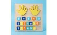 Removable Tiles Finger Arithmetic Board Recessed Slots Finger Counting Board Colorful Wooden Counting Toy for Children