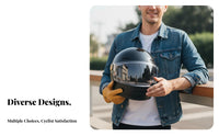Vintage Full-Coverage Helmet 3C Certified Retro Full Face Helmet Reserved Slot for Four-Season Riding, Daily Commute