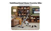 Adjustable Seat Foldable Exercise Bike Quiet Operation Folding Exercise Bike LCD Monitor Home Gym Equipment Pulse Sensor for Apartment