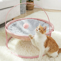 Cat Hammock Rocking Bed Suitable for Cats, Freestanding Wood Indoor Lounger, Machine Washable Soft Material, Soft Resting Place for All Seasons