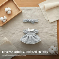 Doll Clothes Lace Trim 1/12 Scale Clothes 1/12 Scale Doll Dress Set for Hobbyists, Dollhouse Play