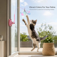 Interactive Suction Cup Cat Toy with Feather and Bell for Kitten Self-Play