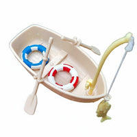 Miniature Floating Boat Tiny Rowboat Playset for Garden
