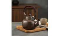 Large Capacity Handmade Copper Teapot Retro Design Stovetop Copper Kettle Thickened Body Kitchen Item Extra Thick for Outdoor, Water Boiling, Campfire