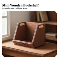 Simulation Model Dollhouse Book Storage Rack Realistic Design Miniature Wooden Book Box Rustic Charm Design for Adults, Miniature Scene S
