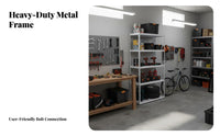 Rivet Shelving Easy Assembly Boltless Steel Shelving Sturdy Construction Boltless Storage Rack for Business Owners, Stockroom, Workshop, Laundry Room