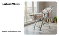 Foldable Clothes Dehydrating Rack Space-Saving Foldable Laundry Stand Installation Foldable Clothes Dryer for Families, Balcony, Apartment