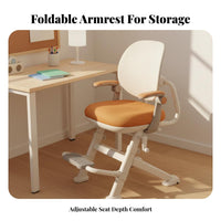 Sturdy & Stable Adjustable Kids Study Chair Soft Padded Seat Height Adjustable Writing Chair Built-in Footrest Breathable Mesh Back for Students, Boys, Girls, Reading, Bedroom, Home Office, Playroom