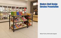 Supermarket Display Rack, Adjustable Metal Stand, Multitier Floor Shelf for Grocery, Beverage, Gift Box, Customizable