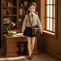 Miniature School Style Crossbody Bag for OB11 1/6 BJD Cotton Dolls