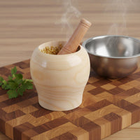 Wooden Garlic Crusher Garlic Smasher Hand Polished Solid Wood Pounding Bowl