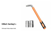 Labor-Saving Telescopic Lug Wrench High-Rotational Force Leverage Telescoping Lug Wrench Heavy-Duty Steel Construction