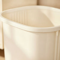 Open-Top Trash Can with Wheels Plastic Rolling Wastebasket Minimalist Mobile Garbage Bin Slim for Kitchen, Office, Bathroom