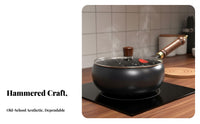 Non-Stick Stir Fry Pan Thickened Structure Flat Bottom Wok Pan Chinese Wok Rapid and Even Heating Rust Protection