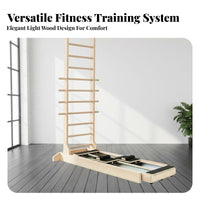Multi-Directional Pilates Ladder Adjustable Sliding Base Pilates Ladder Barrel Professional Grade Core Training Barrel for Seniors, Adults, Gym